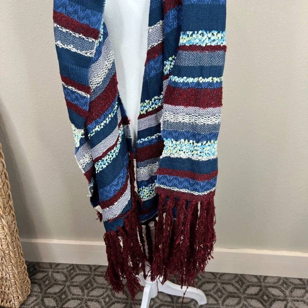 Collection‎ Eighteen Women's Striped Fringed Shawl Rap Scarf Multicolor One Size